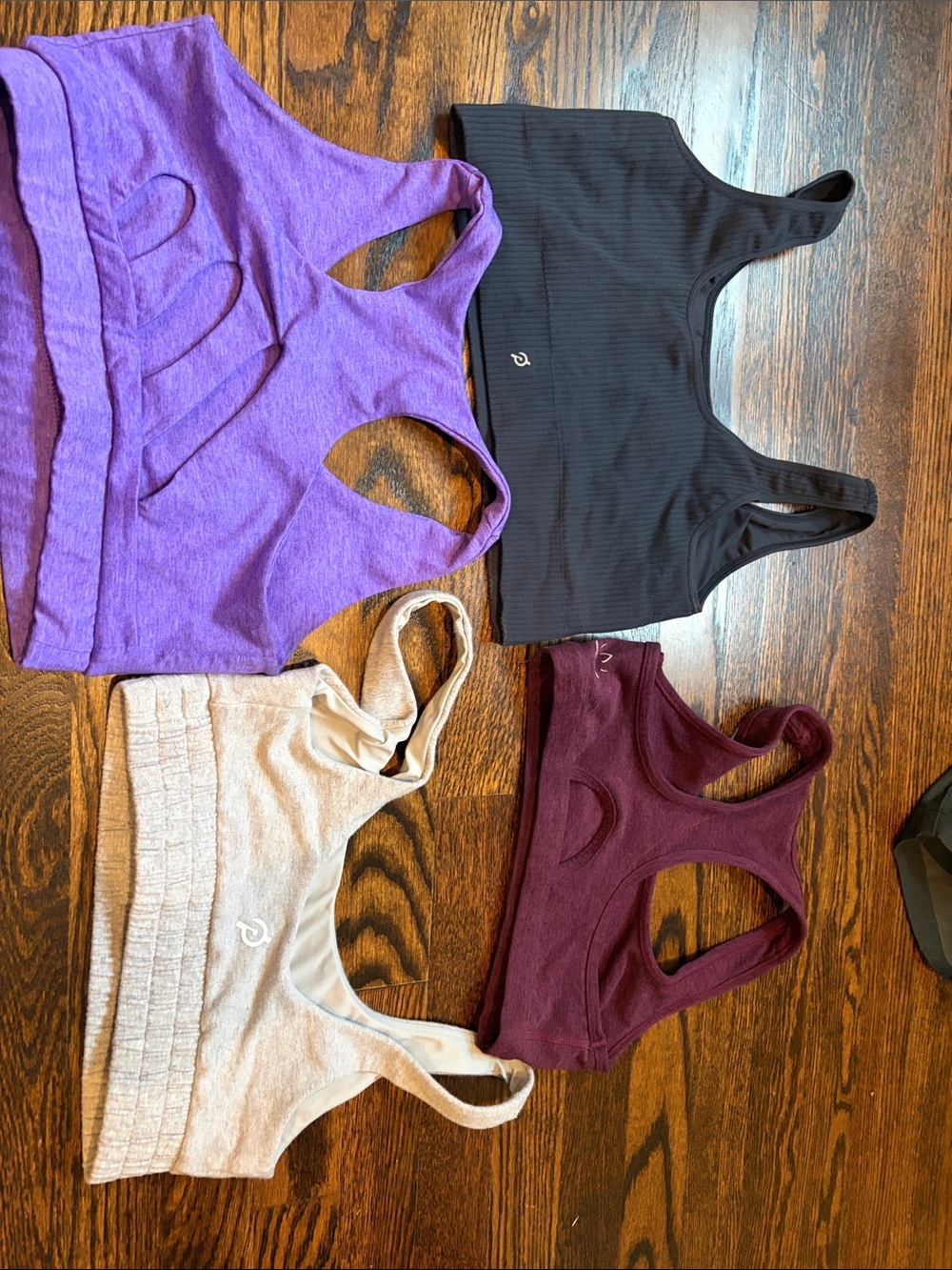 Women's peloton Sports Bra pack of 4  - Purple, Black, Cream, Burgundy - Picture 2 of 2